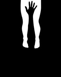 black and white picture of legs or a arm reaching up